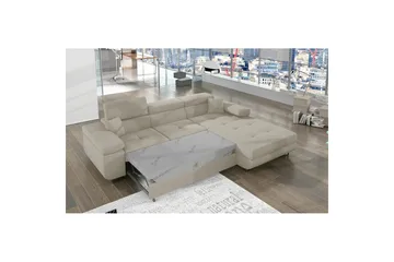 Sektionssoffa Eltap Armando 289x85x203 cm - Jarell 18, Ljusbeige, Höger - Möbler - Soffa - Divansoffa & schäslongsoffa - 3 sits soffa med divan