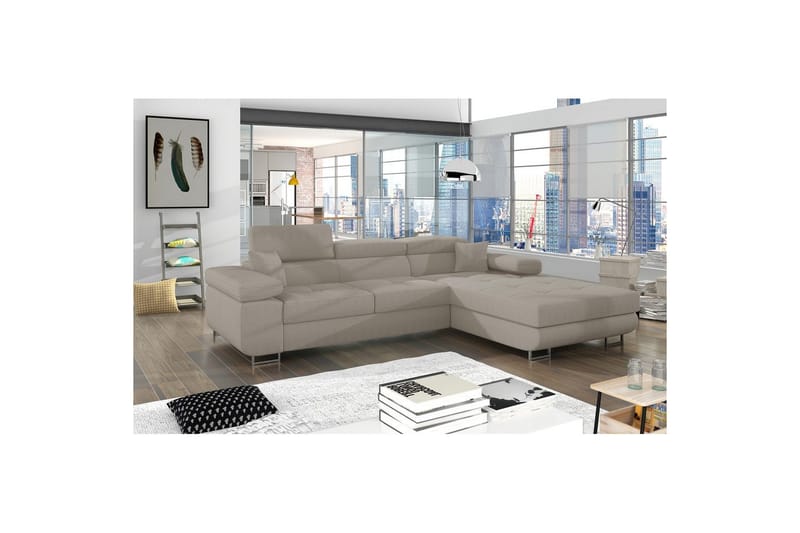 Sektionssoffa Eltap Armando 289x85x203 cm - Jarell 20, Beige, Höger - Möbler - Soffa - Divansoffa & schäslongsoffa - 3 sits soffa med divan