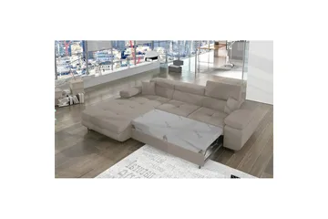 Sektionssoffa Eltap Armando 289x85x203 cm - Jarell 20, Beige, Vänster - Möbler - Soffa - Divansoffa & schäslongsoffa - 3 sits soffa med divan