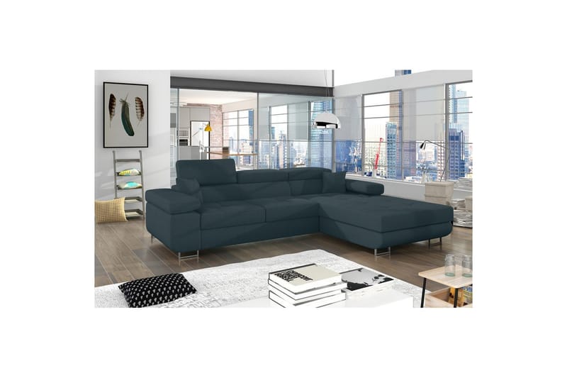 Sektionssoffa Eltap Armando 289x85x203 cm - Jarell 38, Blå, Höger - Möbler - Soffa - Divansoffa & schäslongsoffa - 3 sits soffa med divan