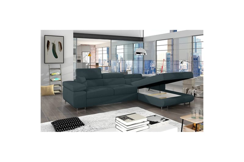 Sektionssoffa Eltap Armando 289x85x203 cm - Jarell 38, Blå, Höger - Möbler - Soffa - Divansoffa & schäslongsoffa - 3 sits soffa med divan