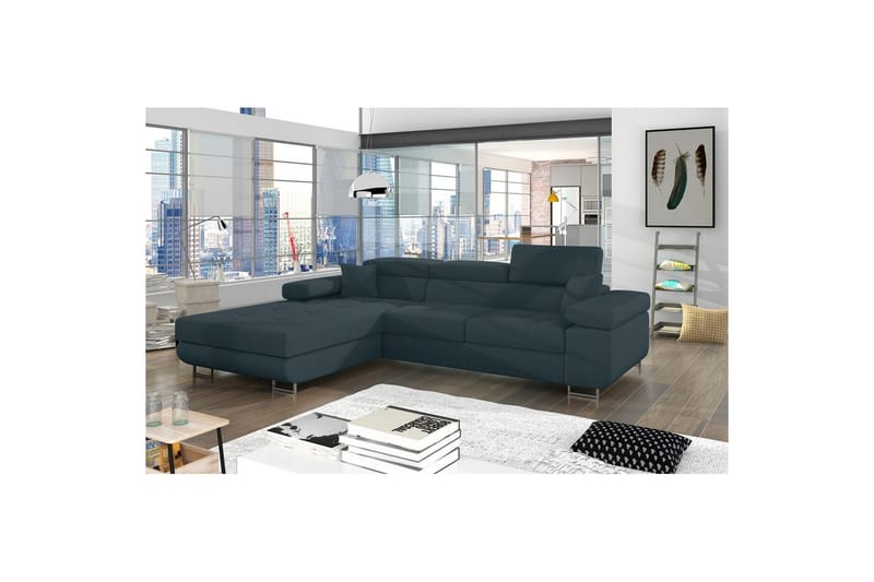 Sektionssoffa Eltap Armando 289x85x203 cm - Jarell 38, Blå, Vänster - Möbler - Soffa - Divansoffa & schäslongsoffa - 3 sits soffa med divan