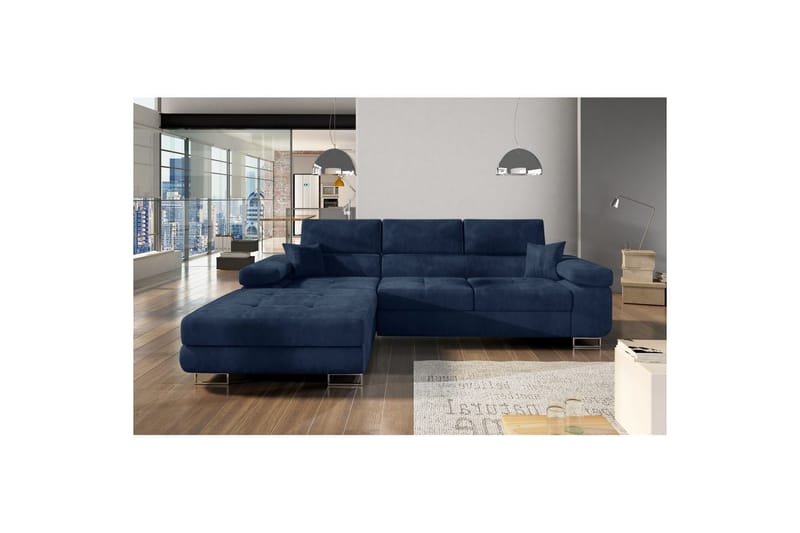 Sektionssoffa Eltap Armando 289x85x203 cm - Kronos 09, Mörkblå, Vänster - Möbler - Soffa - Divansoffa & schäslongsoffa - 3 sits soffa med divan
