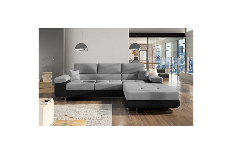 Sektionssoffa Eltap Armando 289x85x203 cm - Sawana 05, Sawana 14, Grå, Svart, Höger - Möbler - Soffa - Divansoffa & schäslongsoffa - 3 sits soffa med divan