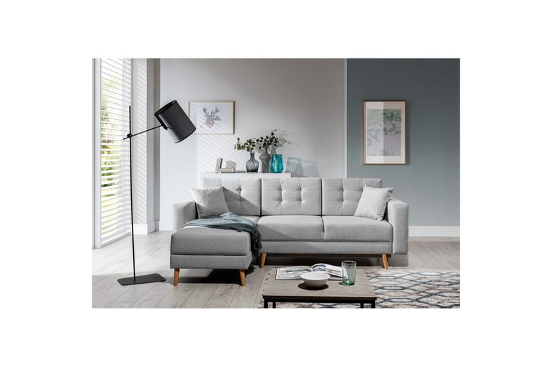 Sektionssoffa Eltap Asgard L 248x93x162 cm - Överdrag 83, Grå - Möbler - Soffa - Divansoffa & schäslongsoffa - 3 sits soffa med divan