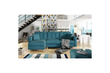 Sektionssoffa Eltap Asgard L 248x93x162 cm - Mat Velvet 75, Grön - Möbler - Soffa - Divansoffa & schäslongsoffa - 3 sits soffa med divan