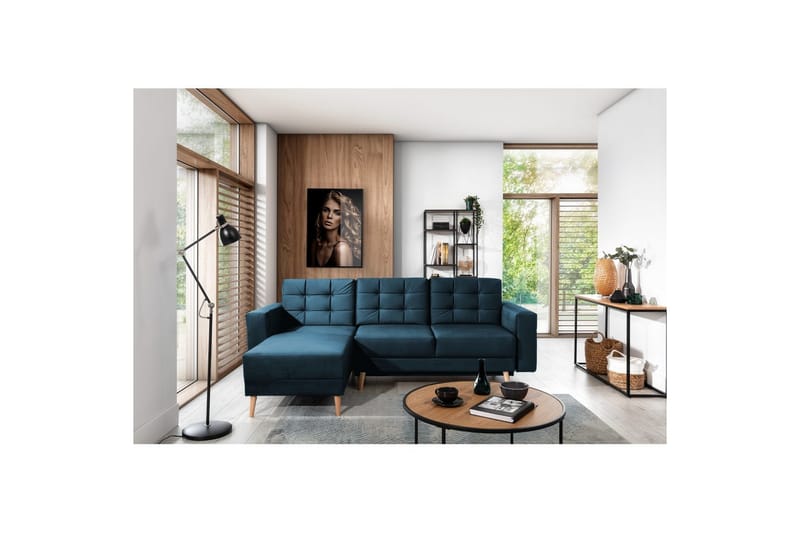 Sektionssoffa Eltap Asgard L 248x93x162 cm - Monolith 77, Blå - Möbler - Soffa - Divansoffa & schäslongsoffa - 3 sits soffa med divan