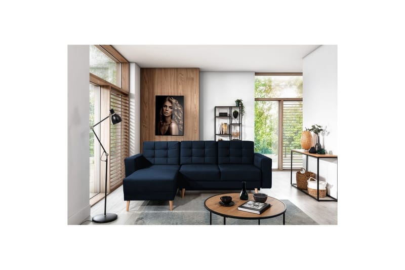 Sektionssoffa Eltap Asgard L 248x93x162 cm - Monolith 79, Mörkblå - Möbler - Soffa - Divansoffa & schäslongsoffa - 3 sits soffa med divan