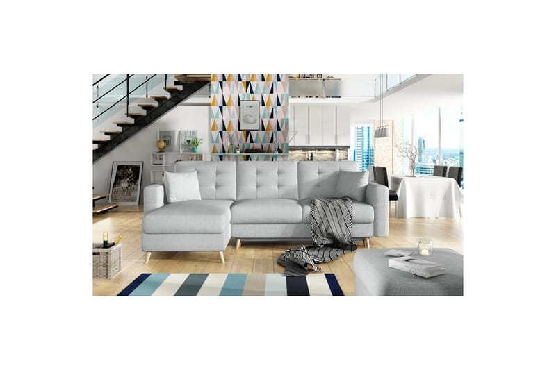 Sektionssoffa Eltap Asgard L 248x93x162 cm - Sawana 05, Grå - Möbler - Soffa - Divansoffa & schäslongsoffa - 3 sits soffa med divan
