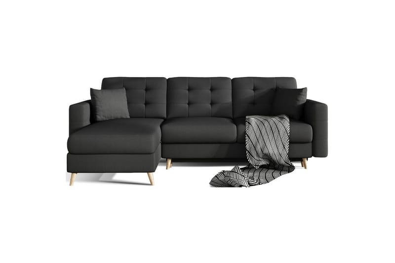 Sektionssoffa Eltap Asgard L 248x93x162 cm - Sawana 14, Svart - Möbler - Soffa - Divansoffa & schäslongsoffa - 3 sits soffa med divan