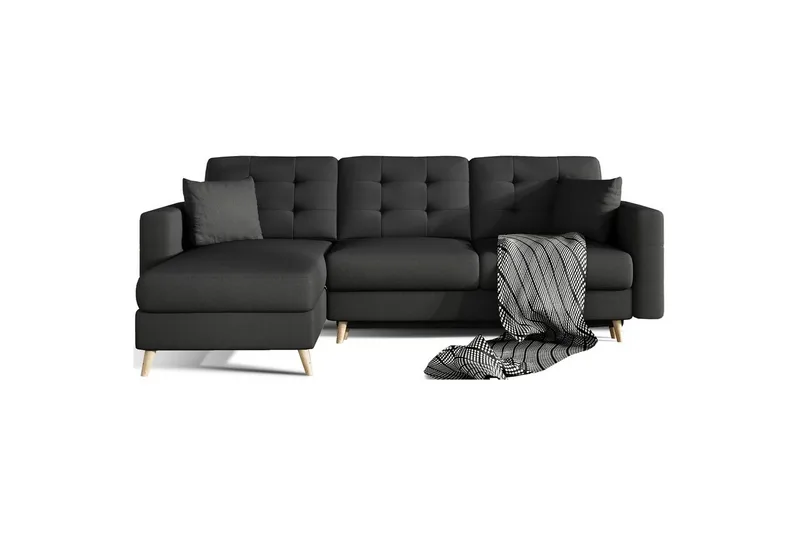 Sektionssoffa Eltap Asgard L 248x93x162 cm, Sawana 14, Svart