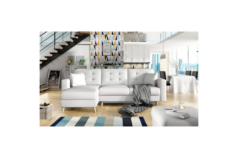 Sektionssoffa Eltap Asgard L 248x93x162 cm - Soft 17, Vit - Möbler - Soffa - Divansoffa & schäslongsoffa - 3 sits soffa med divan