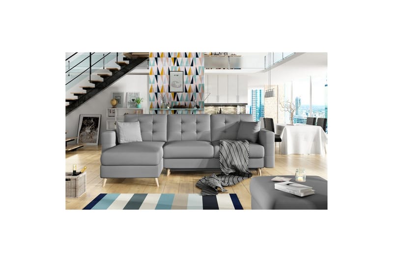 Sektionssoffa Eltap Asgard L 248x93x162 cm - Soft 29, Grå - Möbler - Soffa - Divansoffa & schäslongsoffa - 3 sits soffa med divan