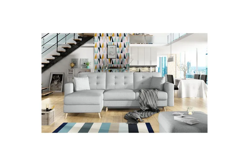 Sektionssoffa Eltap Asgard L 248x93x162 cm, Solid 09, Beige
