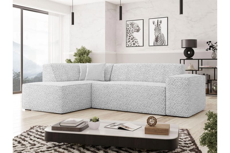 Slucajno Soffa med Schäslong 3-sits - Ljusgrå - Möbler - Soffa - Divansoffa & schäslongsoffa - 3 sits soffa med divan