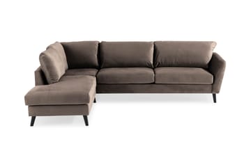 Soffa Colt 3-sits med Schäslong Vänster Sammet - Mullvad - Möbler - Soffa - Divansoffa & schäslongsoffa - 3 sits soffa med divan