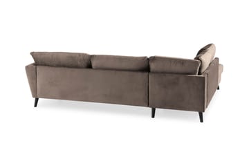 Soffa Colt 3-sits med Schäslong Vänster Sammet - Mullvad - Möbler - Soffa - Divansoffa & schäslongsoffa - 3 sits soffa med divan