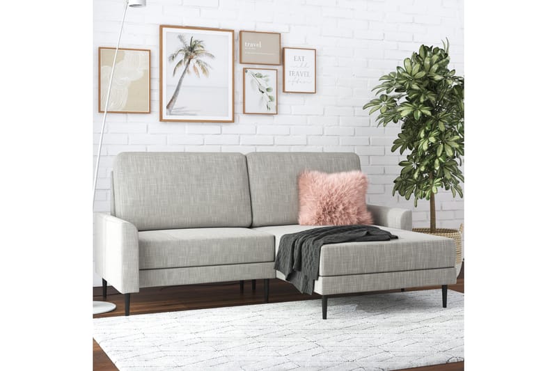 Soffa Francis - Grå - Möbler - Soffa - Divansoffa & schäslongsoffa - 2 sits soffa med divan