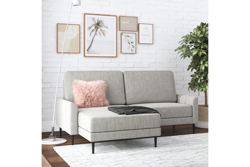 Soffa Francis - Grå - Möbler - Soffa - Divansoffa & schäslongsoffa - 2 sits soffa med divan
