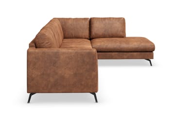 Soffa Friday Lyx 4-sits med Schäslong Höger - Brun/Läder - Möbler - Soffa - Divansoffa & schäslongsoffa - 4 sits soffa med divan