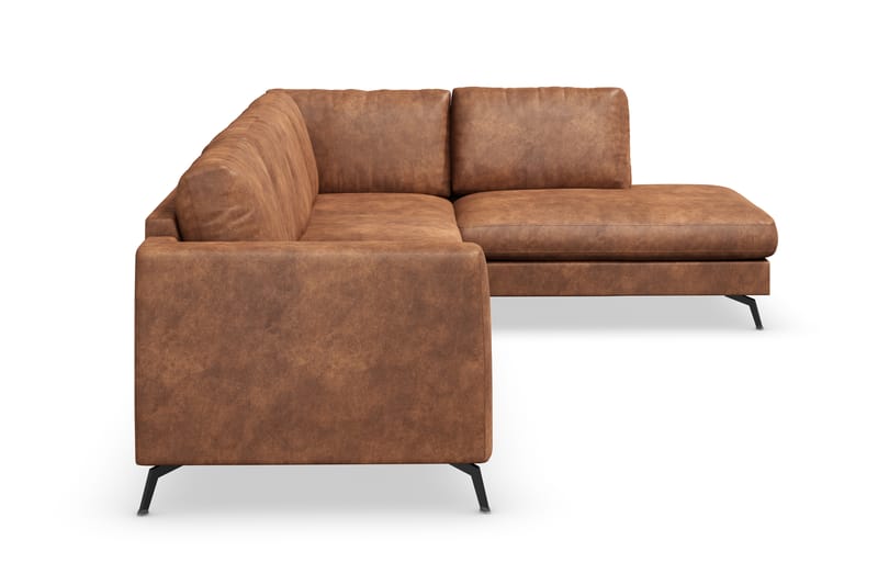 Soffa Friday Lyx 4-sits med Schäslong Höger - Brun/Läder - Möbler - Soffa - Divansoffa & schäslongsoffa - 4 sits soffa med divan