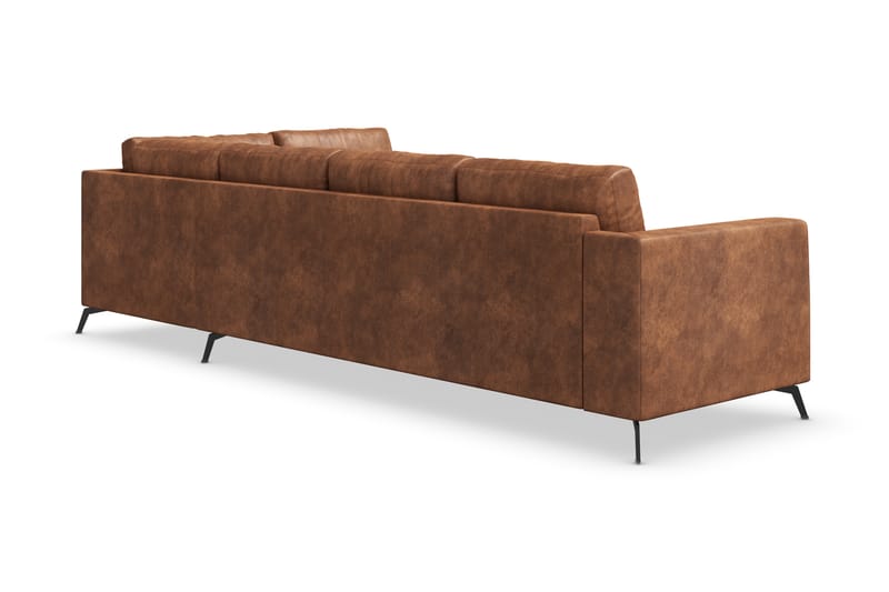 Soffa Friday Lyx 4-sits med Schäslong Höger - Brun/Läder - Möbler - Soffa - Divansoffa & schäslongsoffa - 4 sits soffa med divan