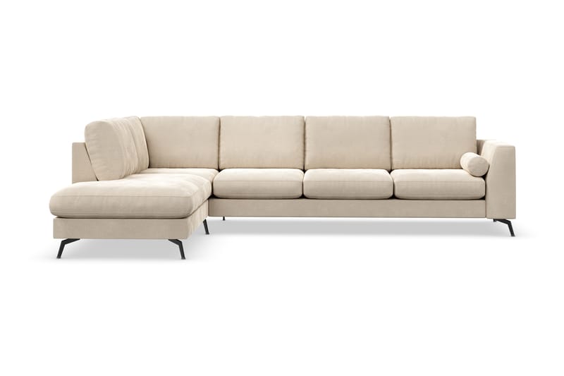 Soffa Friday Lyx 4-sits med Schäslong Vänster - Beige/Sammet - Möbler - Soffa - Divansoffa & schäslongsoffa - 4 sits soffa med divan