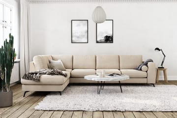 Soffa Friday Lyx 4-sits med Schäslong Vänster - Beige/Sammet - Möbler - Soffa - Divansoffa & schäslongsoffa - 4 sits soffa med divan