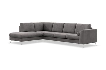 Soffa Friday Lyx 4-sits med Schäslong Vänster - Mörkgrå - Möbler - Soffa - Divansoffa & schäslongsoffa - 4 sits soffa med divan