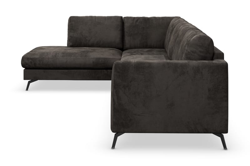 Soffa Friday Lyx 4-sits med Schäslong Vänster - Mörkgrå/Sammet - Möbler - Soffa - Divansoffa & schäslongsoffa - 4 sits soffa med divan