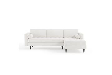 Soffa m. Divan Lijana 4-sits - Vit Bouclé - Möbler - Soffa - Divansoffa & schäslongsoffa - 4 sits soffa med divan