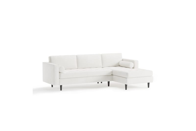 Soffa m. Divan Lijana 4-sits - Vit Bouclé - Möbler - Soffa - Divansoffa & schäslongsoffa - 4 sits soffa med divan