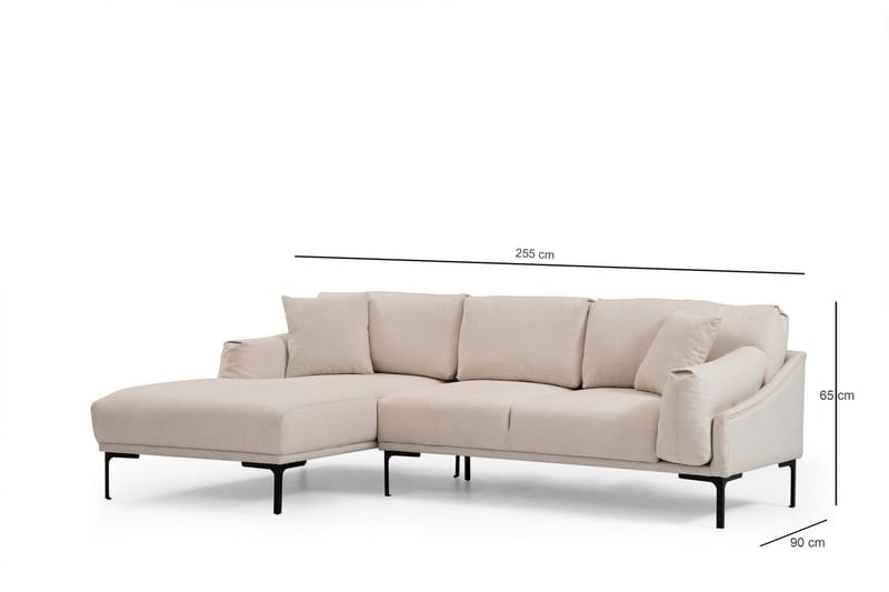 Soffa m. Divan Lumsden 4-sits - Cream - 4 sits soffa med divan - Divansoffa & schäslongsoffa