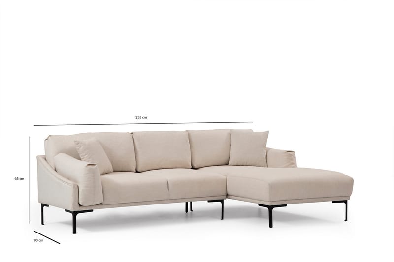 Soffa m. Divan Lumsden 4-sits - Cream - 4 sits soffa med divan - Divansoffa & schäslongsoffa