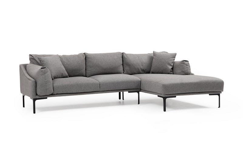 Soffa m. Divan Lumsden 4-sits - Grå - Möbler - Soffa - Divansoffa & schäslongsoffa - 4 sits soffa med divan