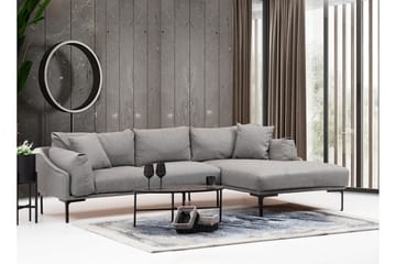 Soffa m. Divan Lumsden 4-sits - Grå - Möbler - Soffa - Divansoffa & schäslongsoffa - 4 sits soffa med divan