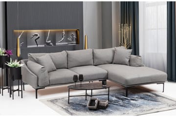 Soffa m. Divan Lumsden 4-sits - Grå - Möbler - Soffa - Divansoffa & schäslongsoffa - 4 sits soffa med divan