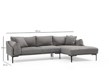 Soffa m. Divan Lumsden 4-sits - Grå - Möbler - Soffa - Divansoffa & schäslongsoffa - 4 sits soffa med divan