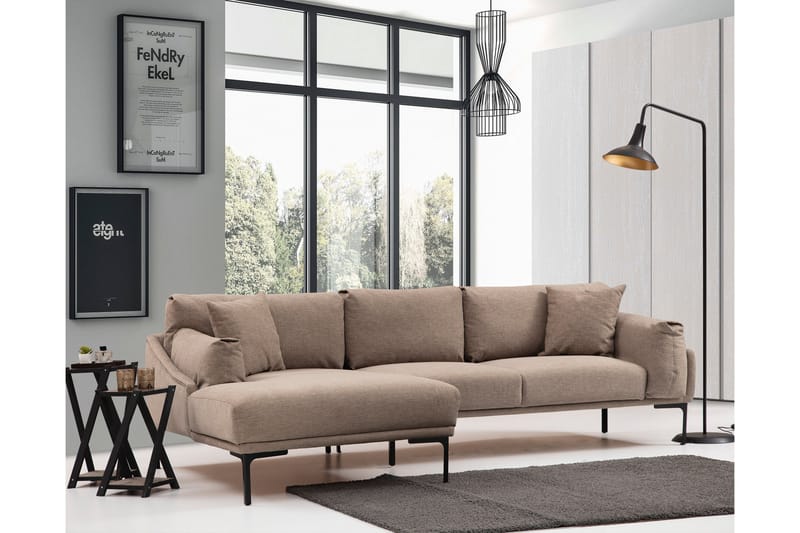 Soffa m. Divan Lumsden 4-sits - Mocha - Möbler - Soffa - Divansoffa & schäslongsoffa - 4 sits soffa med divan