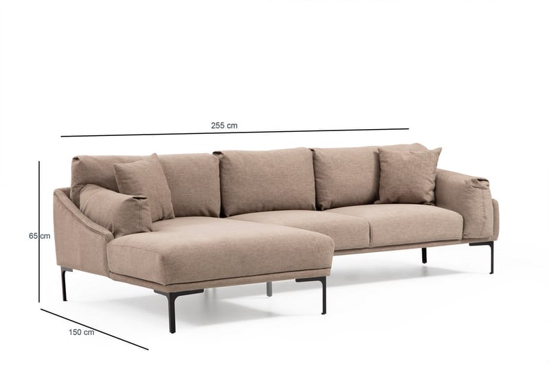 Soffa m. Divan Lumsden 4-sits - Mocha - Möbler - Soffa - Divansoffa & schäslongsoffa - 4 sits soffa med divan