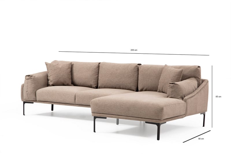 Soffa m. Divan Lumsden 4-sits - Mocha - 4 sits soffa med divan - Divansoffa & schäslongsoffa