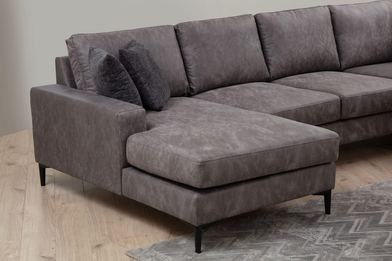 Svanabyn Soffa m. Divan och Schäslong 4-sits - Antracit - Möbler - Soffa - Divansoffa & schäslongsoffa - 4 sits soffa med divan