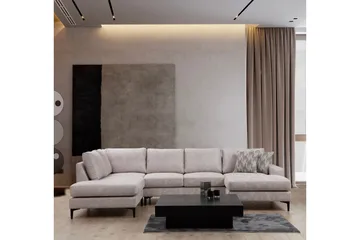 Svanabyn Soffa m. Divan och Schäslong 4-sits - Beige - Möbler - Soffa - Divansoffa & schäslongsoffa - 4 sits soffa med divan