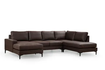 Svanabyn Soffa m. Divan och Schäslong 4-sits - Mörkbrun - Möbler - Soffa - Divansoffa & schäslongsoffa - 4 sits soffa med divan