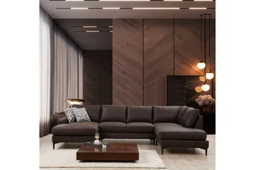 Svanabyn Soffa m. Divan och Schäslong 4-sits - Mörkbrun - Möbler - Soffa - Divansoffa & schäslongsoffa - 4 sits soffa med divan