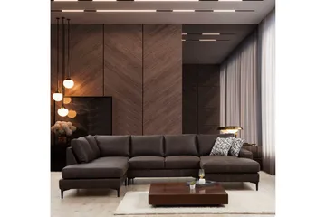 Svanabyn Soffa m. Divan och Schäslong 4-sits - Mörkbrun - Möbler - Soffa - Divansoffa & schäslongsoffa - 4 sits soffa med divan