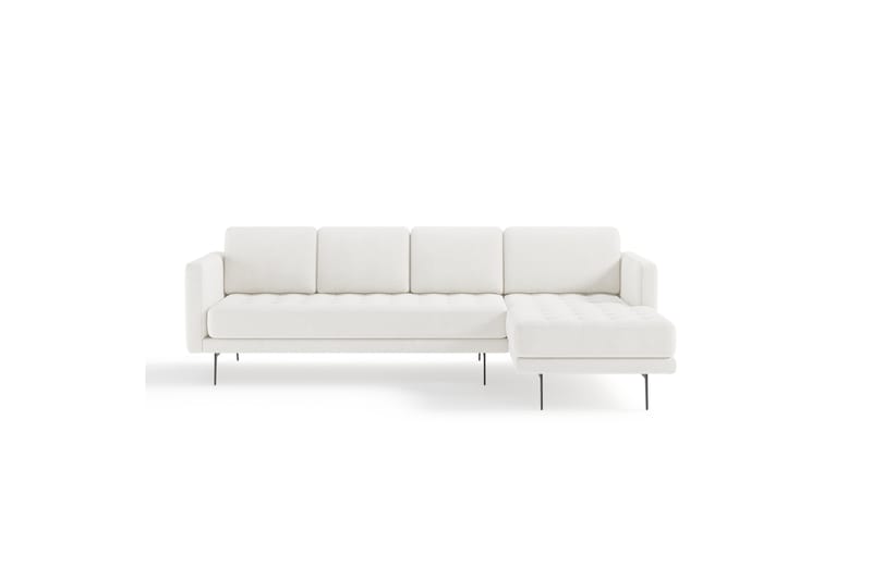 Soffa m. Divan Samella 4-sits - Vit Bouclé - Möbler - Soffa - Divansoffa & schäslongsoffa - 4 sits soffa med divan