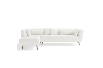Soffa m. Divan Samual 4-sits - Vit Bouclé - Möbler - Soffa - Divansoffa & schäslongsoffa - 4 sits soffa med divan