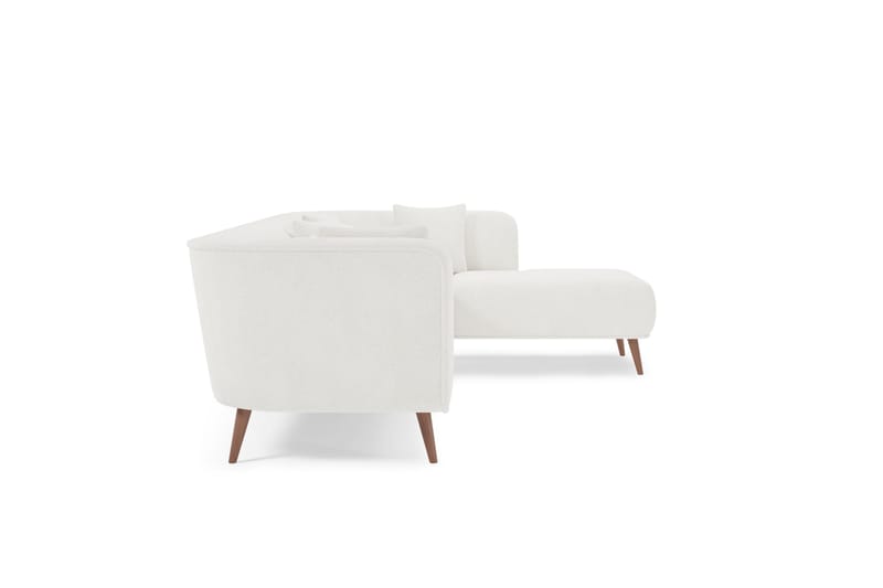 Soffa m. Divan Samual 4-sits - Vit Bouclé - Möbler - Soffa - Divansoffa & schäslongsoffa - 4 sits soffa med divan