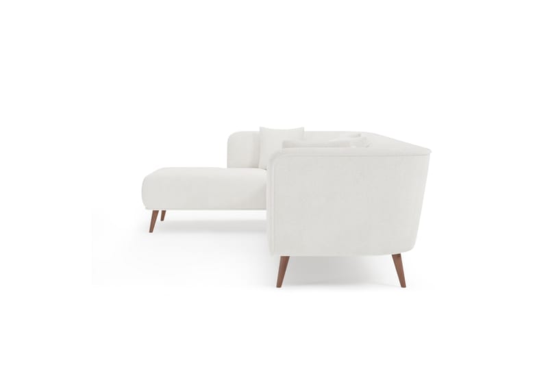 Soffa m. Divan Samual 4-sits - Vit Bouclé - Möbler - Soffa - Divansoffa & schäslongsoffa - 4 sits soffa med divan